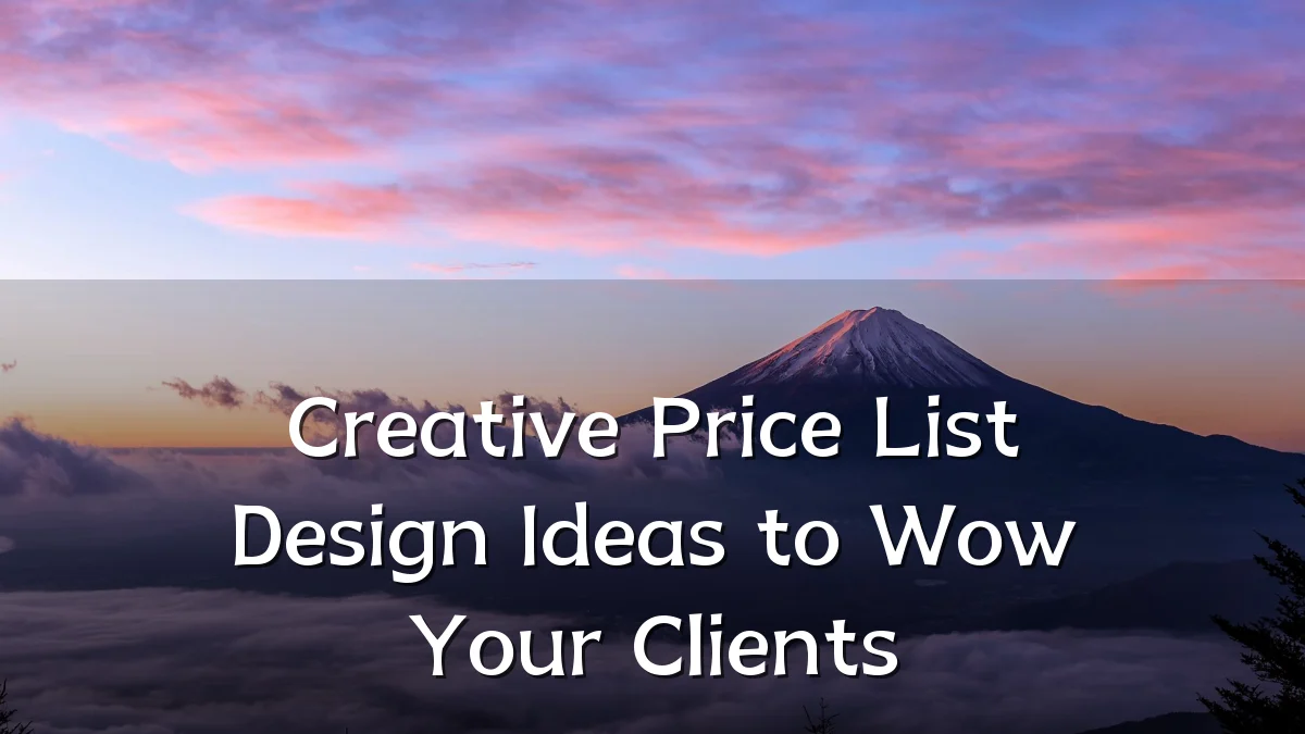 Creative Price List Design Ideas to Wow Your Clients