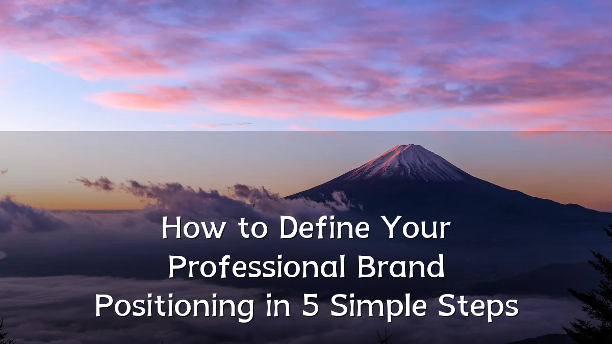 How to Define Your Professional Brand Positioning in 5 Simple Steps